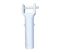 Auratrove Tête d'aspirateur de rechange pour piscine spa, plastique blanc avec clip en V et longue broche, compatible avec perche télescopique standard pour aspirateurs à feuilles