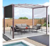 Auratrove Voile d'ombrage en tissu 190T - Protection UV - Pour extérieur, terrasse, porte-raisin, noir - 5,2 x 2 m