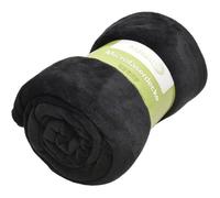 Beautissu Aurelia Plaid Polaire 130x150cm - Couverture Douce, Douillette & Confortable en Microfibre pour Le Canapé et comme Couvre-Lit - Plaid Noir