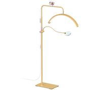 AURELLE Lampe de cils demi-lune à DEL réglable avec loupe 4x et support de téléphone pour extensions de cils, nail art, tatouage, soins de la peau, salon de spa, luminosité à intensité variable, tête