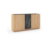 AUREN - Buffet 3 portes 140cm en mélamine - Chêne clair