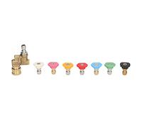 Aurikall Kit de 7 pièces : Embouts de buse pour Nettoyeur Haute Pression et coupleur à 5 Angles avec Interface de Connexion Rapide de 1/4", Pression maximale de 4 500 PSI, 2,5 GPM,