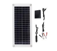 Aurikall Kit de Chargeur de Panneau Solaire polycristallin 10 Watts 18 Volts avec boîtier de Batterie pour Batteries de Voiture, Bateaux et lampadaires
