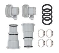 Aurikall Kit de Remplacement de 4 pièces pour Un Ensemble d'adaptateurs de Tuyau de Piscine en PVC avec Virole filetée de 2,25 Pouces de diamètre Interne et Joint torique, connecteur