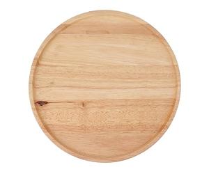 Aurikall Plateau de service rond en bois de 30cm, plateau Stable de Style Simple pour le petit déjeuner, la Pizza, les collations aux fruits et l'organisation de la maison