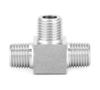 Aurikall Raccord de Tuyau à 3 Voies - Connecteur de Tuyau en Acier Inoxydable 304 avec Filetage mâle BSPT 1/2" pour Eau, gaz, et Carburant - Raccord matériel mécanique de Haute dureté. (BSPT1/2)