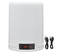 Aurikall Veilleuse Bluetooth Haut-Parleur Portable sans Fil Changement de Couleur 3 Vitesses Gradation Lampe de Chevet avec Horloge et Alarme