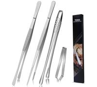 Aurinovellia 4 Pièces Pince Cuisine Inox, Pince de Cuisine Professionnel 30 cm et 20 cm et 10cm, pour Cuisiner Griller et Cuire