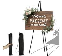 Aurinovellia Chevalet Mariage 160cm, Chevalet Peinture Portable avec Sac de Rangement, pour Affiche Ajustable Pliable Trépied, pour Intérieur, Extérie, Mariage, Peinture, Spectacle (Noir)