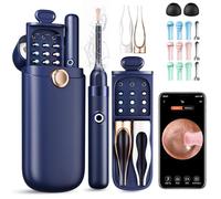 AURIVEE Nettoyeur d‘Oreilles avec Caméra 1296P HD - Caméra Otoscope WiFi, 6 LEDs, Vue 360°, pour Examen Oreille Nez Gorge, Kit Complet d‘Outils (IP67 étanche)