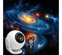 AURIVEE Projecteur Galaxie Bluetooth - Veilleuse Ciel Étoilé avec 12 Films HD et Télécommande, Enceinte Bluetooth & Bruit Blanc pour Chambre d'Enfant et Adulte