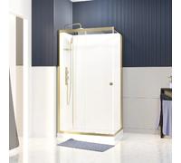 Cabine de douche 110x80cm dorée à porte coulissante - mitigeur mécanique - Goldy AURLANE