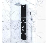 Colonne de douche a hydromassage - 22x125cm - en verre trempe + buses hydromassantes - EPSILON BLACK