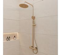 Aurlane Colonne de douche MOLLY GOLD – thermostatique – finition Or doré brossé 133x26x52 cm