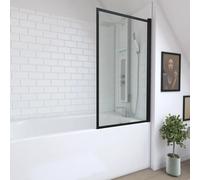 Pare baignoire rabattable 75x130cm - Finition Noir Mat - DARK CONTOURING SCREEN