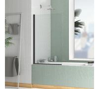 Pare baignoire Rabattable 70x120cm - Profilé Noir Mat - Verre Trempé 4mm - ELEMENTARY