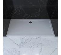 Receveur De Douche A Poser Extra-Plat En Acrylique Blanc Rectangle - 140X80Cm - Bac De Douche