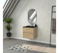 AURLANE Meuble salle de bain 60 cm Chêne