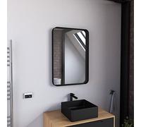 AURLANE Miroir 80x45- Cadre en Aluminium Laque Noir Mat - UBY