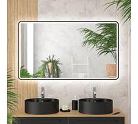 Miroir salle de bain avec eclairage LED et contour noir - 120x70cm - GO BLACK LED