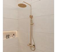 Colonne de douche Mécanique finition Or Doré Brossé - 133x26x52 cm - MOLLY GOLD