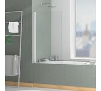 Pare baignoire Rabattable 70x120cm - Profilé Blanc Mat - Verre Trempé 4mm - ELEMENTARY