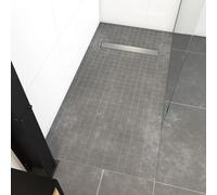Receveur De Douche A Carreler 90X160Cm Recoupable Sur Mesure Avec Bonde Caniveau Rainy Linear 160