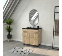 AURLANE TIMBER - Meuble salle de bain 80 cm