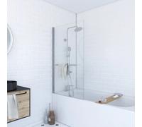 Pare baignoire Pivotant avec Porte-Serviette 85x150cm - Profilé Chrome - Verre 6mm - TSHAPE CHROMED