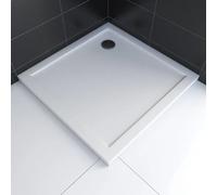 RECEVEUR DE DOUCHE A POSER EXTRA PLAT EN ACRYLIQUE BLANC CARRE 80x80 cm BAC DE DOUCHE