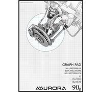Aurora - Bloc millimétré A3 50 feuilles 90 grammes bleu | 5 pièces