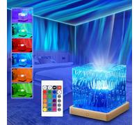 Aurore Projecteur Ciel Etoile, Lampe Aurore Boréale LED 16 Couleurs Projecteur Aurore Boréale,Télécommande Veilleuse Lampe Aurore Boréale Cube,Lampe de Chevet Chambre pour Decoration Chambre Cadeau