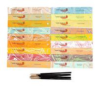 Auroshikha - 190 Bâtons d'encens - Lot de 18 parfums: Patchouli, Sauge, nag Champa, Jasmin, Lavande, musc, myrrhe, Oliban, Rose, Santal, Vanille, Lotus, Violette, Ambre, ylang ylang