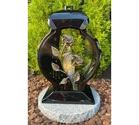 AURUM Lanterne funéraire en plastique rigide avec motif de roses en or, 34 cm de haut, bougie LED / sans socle