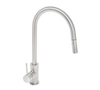 Aurum mitigeur évier à levier sur pied 44 cm avec douchette extractible 2 jets, inox (SATBAUR286NRZ)