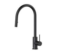 Aurum mitigeur évier à levier sur pied 44 cm avec douchette extractible 2 jets, noir mat (SATBAUR286C)