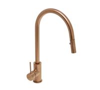 Aurum mitigeur évier à levier sur pied 44 cm avec douchette extractible 2 jets, or rose brossé (SATBAUR286BRG)