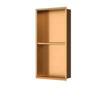 Aurum Niche de Douche à encastrer, Acier Inoxydable 304, 2 étagères, 60x30x10cm, Cuivre brossé PVD (SATAURN6030SBRG)