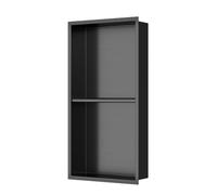 Aurum Niche de Douche à encastrer, Acier Inoxydable 304, 2 étagères, 60x30x10cm, Gun Métal brossé PVD (SATAURN6030SBGM)