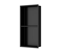 Aurum Niche de Douche à encastrer, Acier Inoxydable 304, 2 étagères, 60x30x10cm, Noir mat (SATAURN6030SMB)