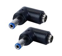 Ausi Adaptateur d'alimentation CC 2 pièces, angle de 90 degrés, connecteur femelle vers mâle 5,5 x 2,1 mm, convertisseur de couplage
