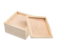 Ausi Lot de 6 plateaux en bois pour loisirs créatifs, 12 x 12 cm, planches à petit-déjeuner, plateau en pin, plateaux de service, décoration d'intérieur, projets artistiques et idées de bricolage