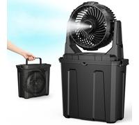 Ausic Ventilateur brumisateur portable de 5 litres, ventilateurs d'extérieur pour terrasses, [max 30H] ventilateur à piles rechargeables, ventilateur de refroidissement à eau pour camping/voyage/plage