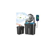 Ausic Ventilateur brumisateur portable oscillant amélioré de 25,4 cm 9 L avec lumière, [max 55 heures] Ventilateur brumisateur de chariot de golf pour terrasses extérieures, ventilateur extérieur