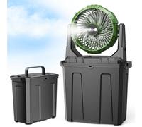 Ausic Ventilateur brumisateur portable, ventilateur de camping rechargeable avec brume d'eau, 3 vents forts, 5 L pour l'extérieur rafraîchissant, voyage, pêche, plage, chantier, essentiel pour l'été