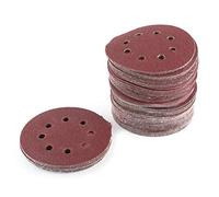 Ausla 5 en Disques de Ponçage à Agrafes, 100 Pièces 8 Trous Alumine | Assortiment de grains de 60 à 240, Compatible avec l\'extraction de poussière, liaison résine sur colle, réparation