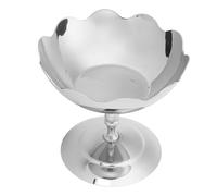 Ausla Bol à Dessert sur Pied, Tasse à Dessert en Acier Inoxydable pour Collations au Pudding aux Fruits Sundae, Crème Glacée, Cuisine Domestique, 4.3x3.9 Pouces (forme de fleur)