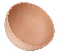 Ausla Bol Rond en Bois de Hêtre, Bol à Salade, de Service raffiné pour Aliments Chauds ou Froids, Couleur Bois, Entretien Facile pour la Maison, le Restaurant, le café (Petite)