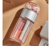 Ausla Bouteille Infuseur à thé, Bouteille d'eau en Verre à Double Paroi de 420 Ml avec Filtre à thé en Acier Inoxydable 304, Chaud et Froid de 4 °F à 212 °F, pour le Bureau, les Voyages, la Salle