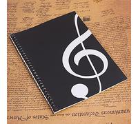 Ausla Cahier de Manuscrit de Musique Livre d'écriture en Papier 50 Pages Couverture de Notes Noire pour les étudiants Auteurs-compositeurs et les Apprenants en Musique pour la Pratique de la